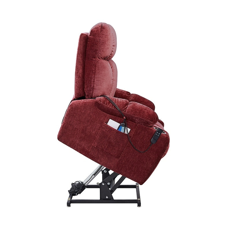 Dual OKIN Motor Power Lift Recliner Chair for Elderly, Infinite 105°-180° Recline, Heat & Massage with 8 Vibrating Points