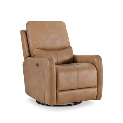 Dublin 30 Swivel Power Recliner Arm Chair Saddle Brown Faux Leather