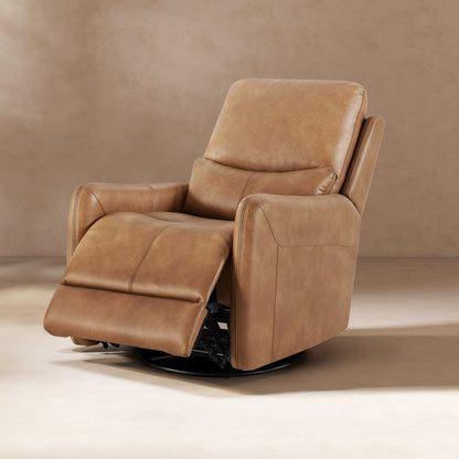Dublin 30 Swivel Power Recliner Arm Chair Saddle Brown Faux Leather