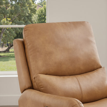Dublin 30 Swivel Power Recliner Arm Chair Saddle Brown Faux Leather
