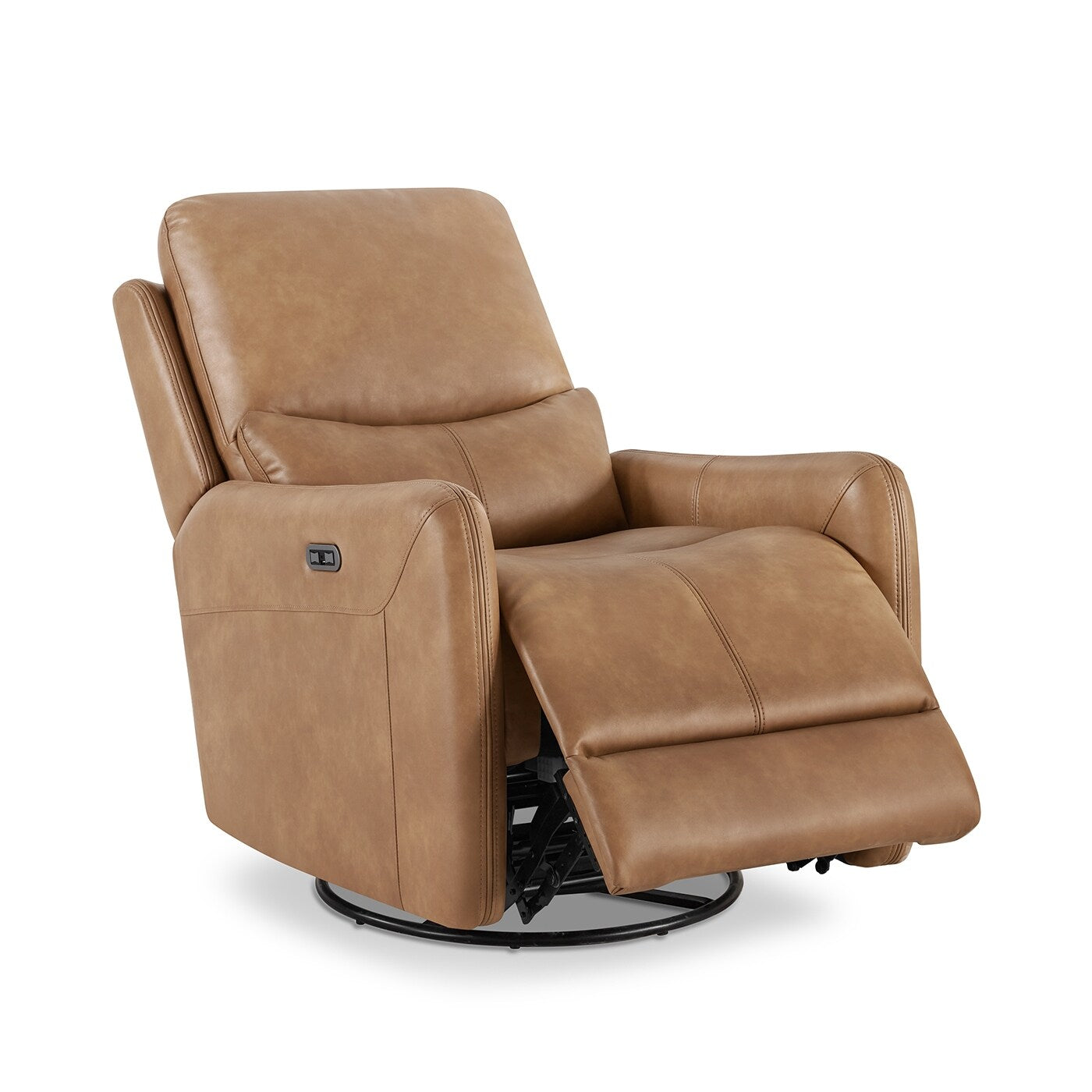 Dublin 30 Swivel Power Recliner Arm Chair Saddle Brown Faux Leather