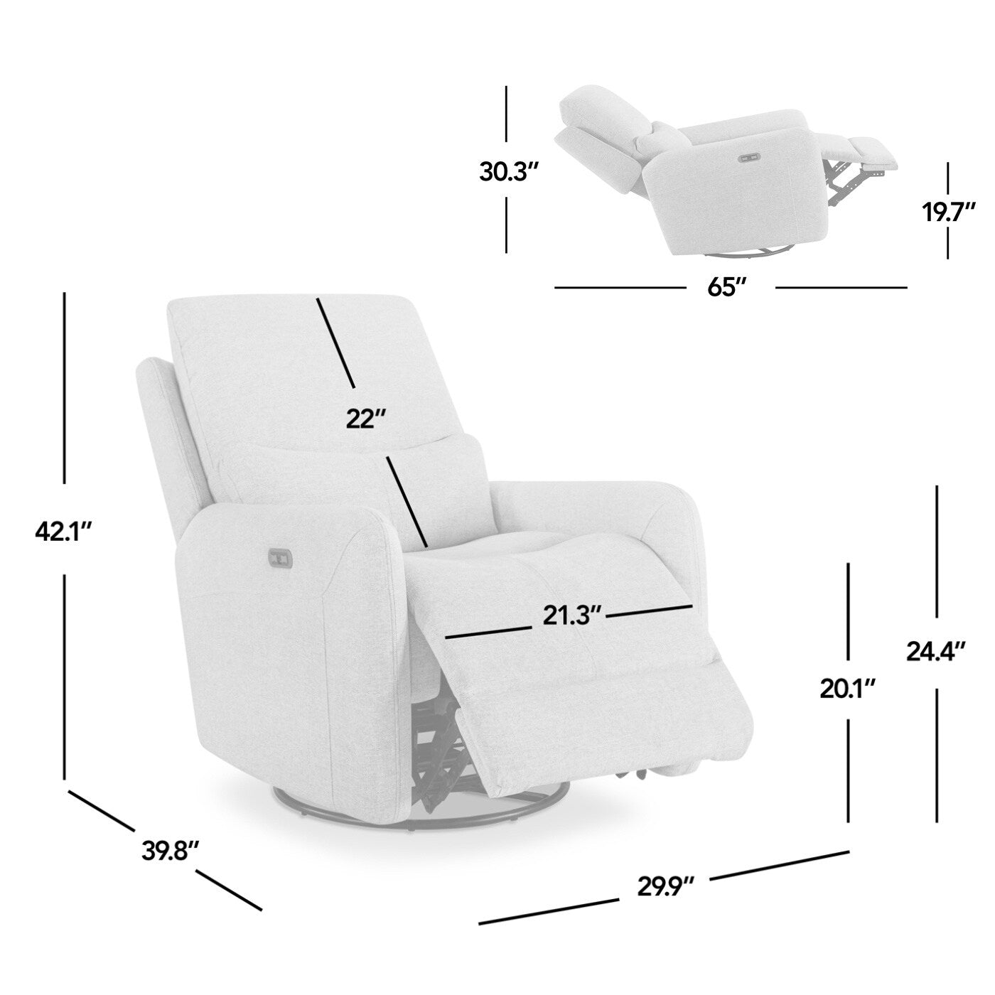 Dublin 30 Swivel Power Recliner Arm Chair