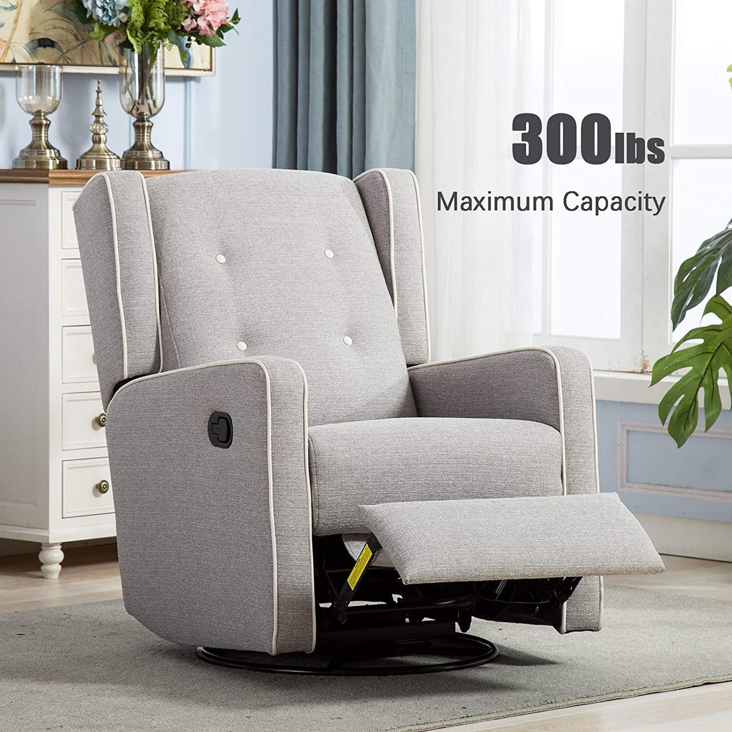 Racing Swivel Rocker Recliner Chair Single Seat Set of two