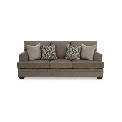 Ead Queen Size Sofa Sleeper, 4 Accent Pillows, Nutmeg Brown Polyester