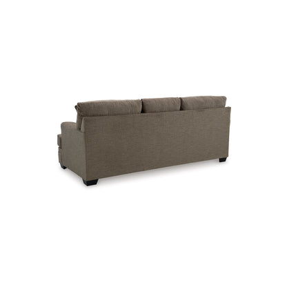 Ead Queen Size Sofa Sleeper, 4 Accent Pillows, Nutmeg Brown Polyester