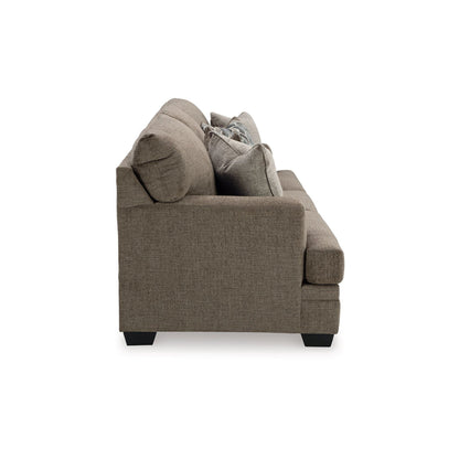 Ead Queen Size Sofa Sleeper, 4 Accent Pillows, Nutmeg Brown Polyester