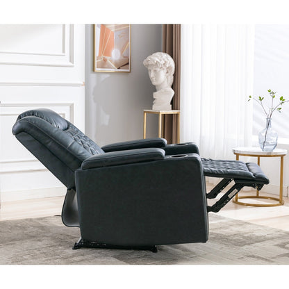 Leather Electric Power Recliner Chair with USB Ports and Cup Holders