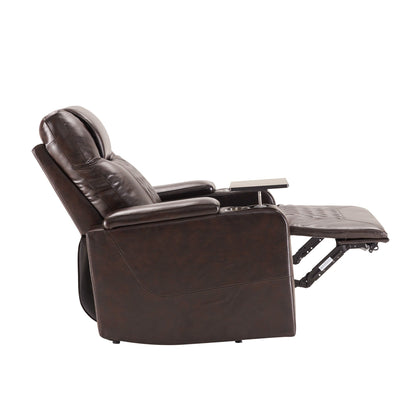 Electric Power Recliner with USB Charging, 360° Swivel Tray, Dual Cup Holders and Arm Storage