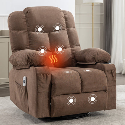 Electric Recliner Chair with 139° Adjustable Recline, 8-Point Massage & Lumbar Heat, Okin Motor, USB Charging, and Side Storage