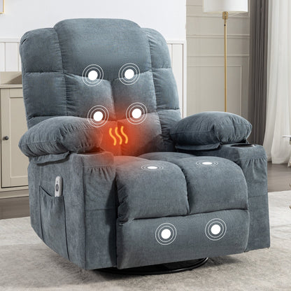 Electric Recliner Chair with 139° Adjustable Recline, 8-Point Massage & Lumbar Heat, Okin Motor, USB Charging, and Side Storage