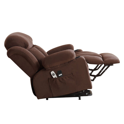 Electric Recliner Chair with Massage and Heat, USB Port, Cup Holders and Side Pockets, Adjustable Vibration Modes and Heating