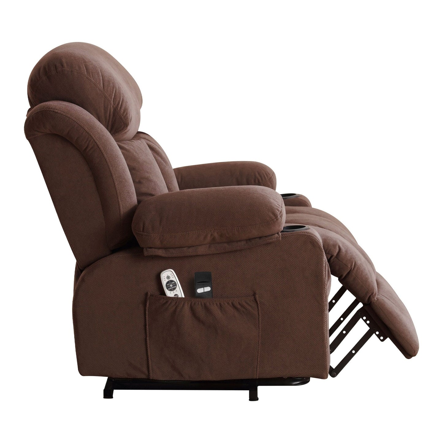 Electric Recliner Chair with Massage and Heat, USB Port, Cup Holders and Side Pockets, Adjustable Vibration Modes and Heating
