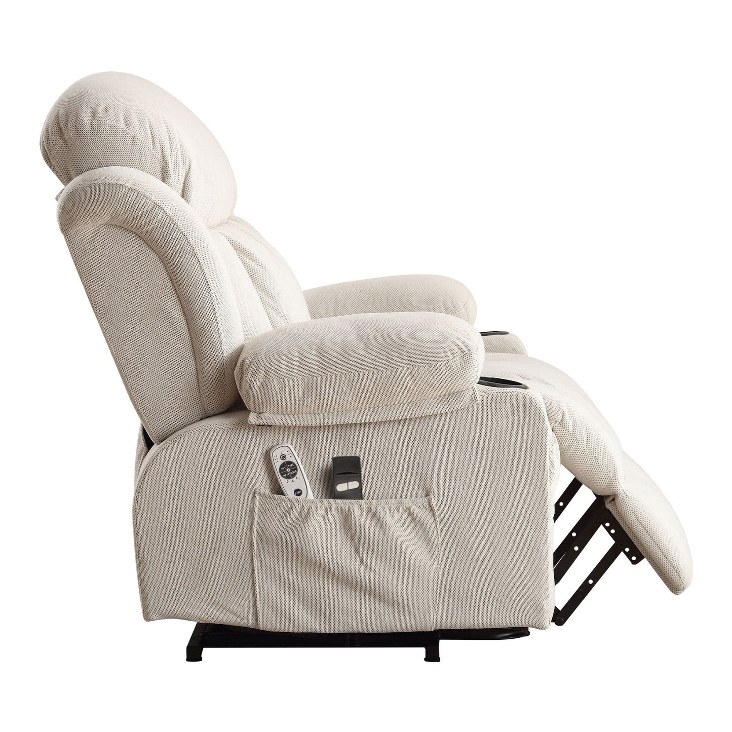 Electric Recliner Chair with Massage and Heat, USB Port, Cup Holders and Side Pockets, Adjustable Vibration Modes and Heating