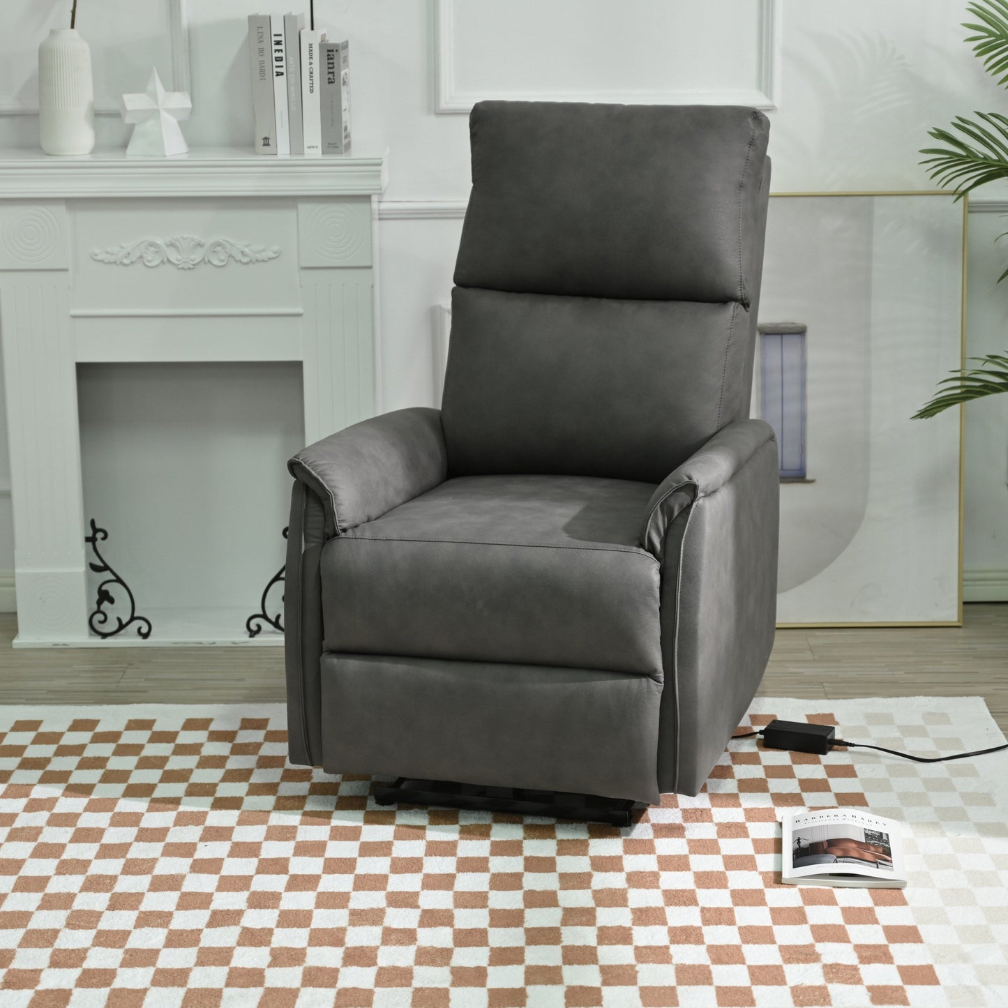 Electric Recliner Chair with USB Charging, Comfortable Seating, and Side Control Panel for Living Room Relaxation