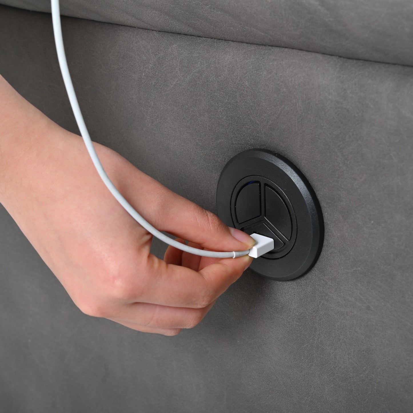 Electric Recliner Chair with USB Charging, Comfortable Seating, and Side Control Panel for Living Room Relaxation