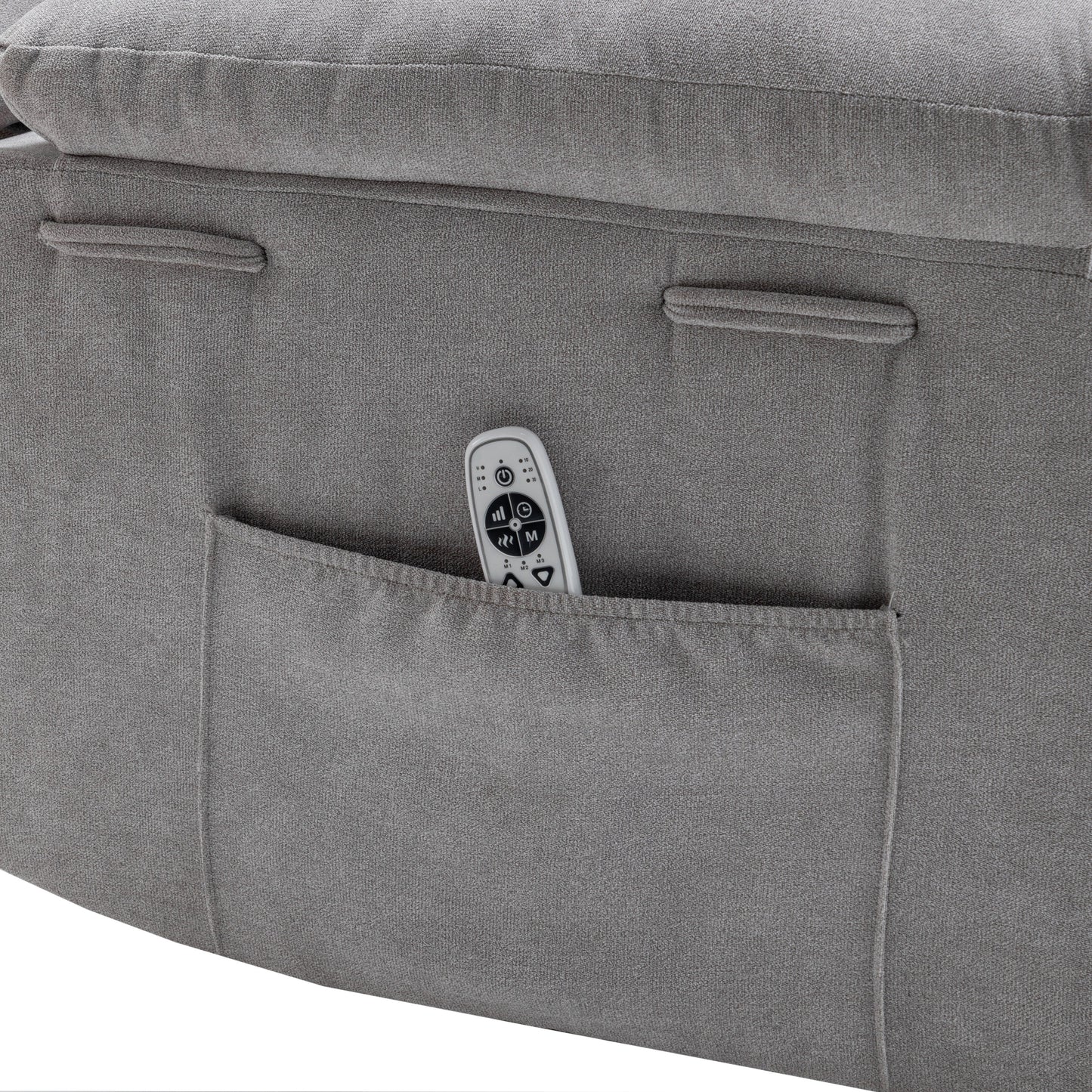 Electric Recliner with Massage, Lumbar Heating, Side Pocket and Steel Frame Support