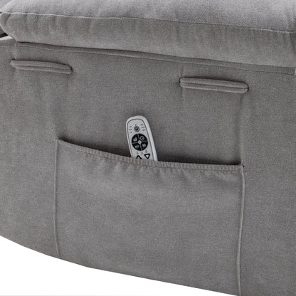Electric Recliner with Massage, Lumbar Heating, Side Pocket and Steel Frame Support