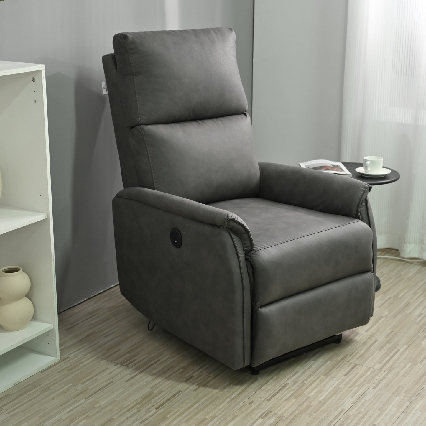 Electric Recliner with USB Charging Ports, Side Control Panel, and Comfortable Design for Living Room Use