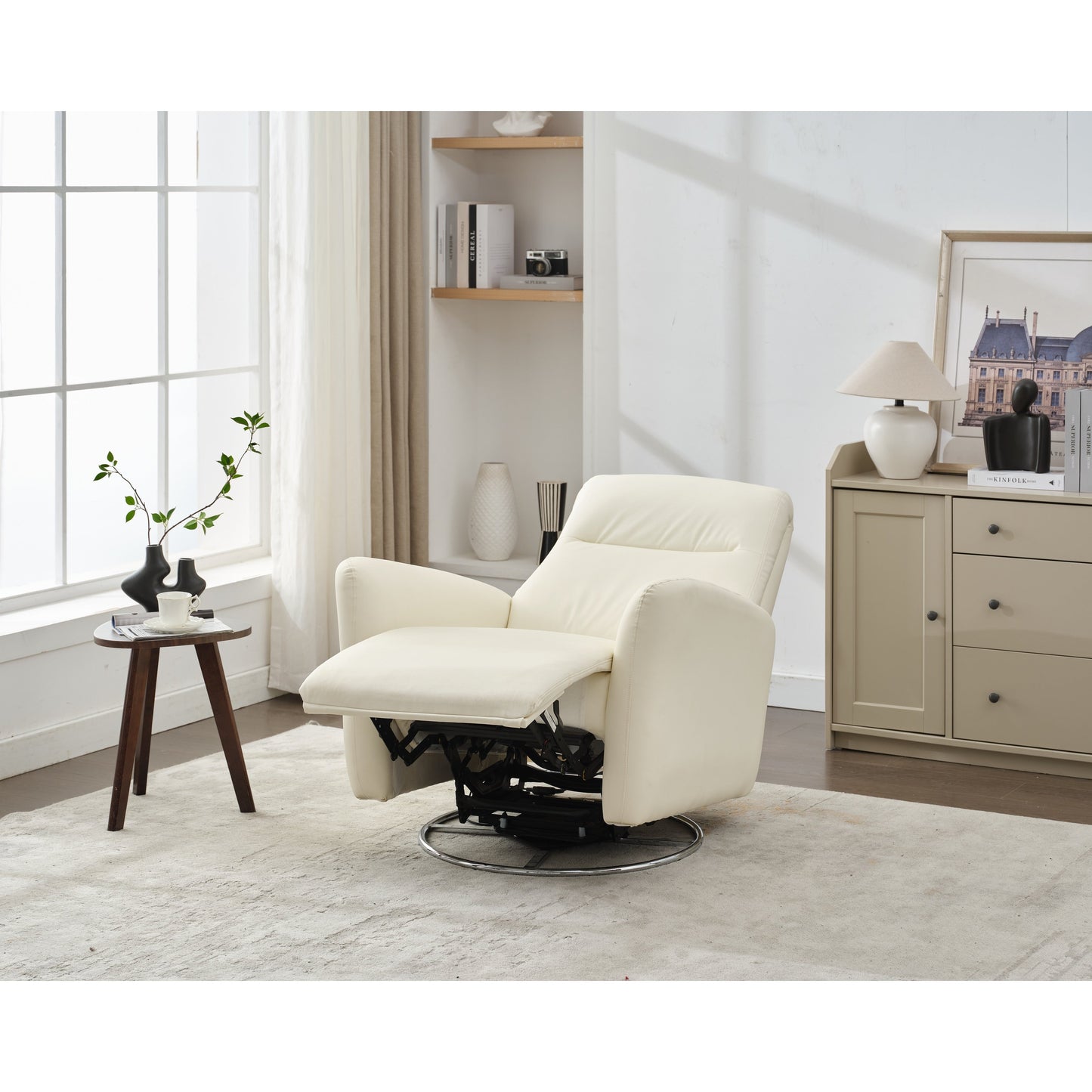 Electric Rocking Recliner, 270° Swivel Power Glider Chair with Button Control for Nursery, Bedroom or Living Room