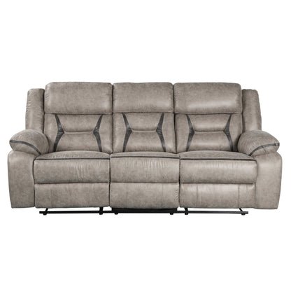 Roundhill Furniture Elkton Manual Motion Reclining Sofa with Storage Console