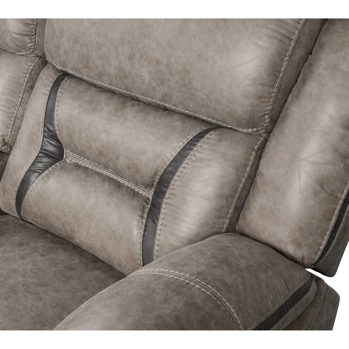 Roundhill Furniture Elkton Manual Motion Reclining Sofa with Storage Console