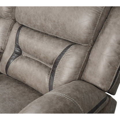 Roundhill Furniture Elkton Manual Motion Reclining Sofa with Storage Console