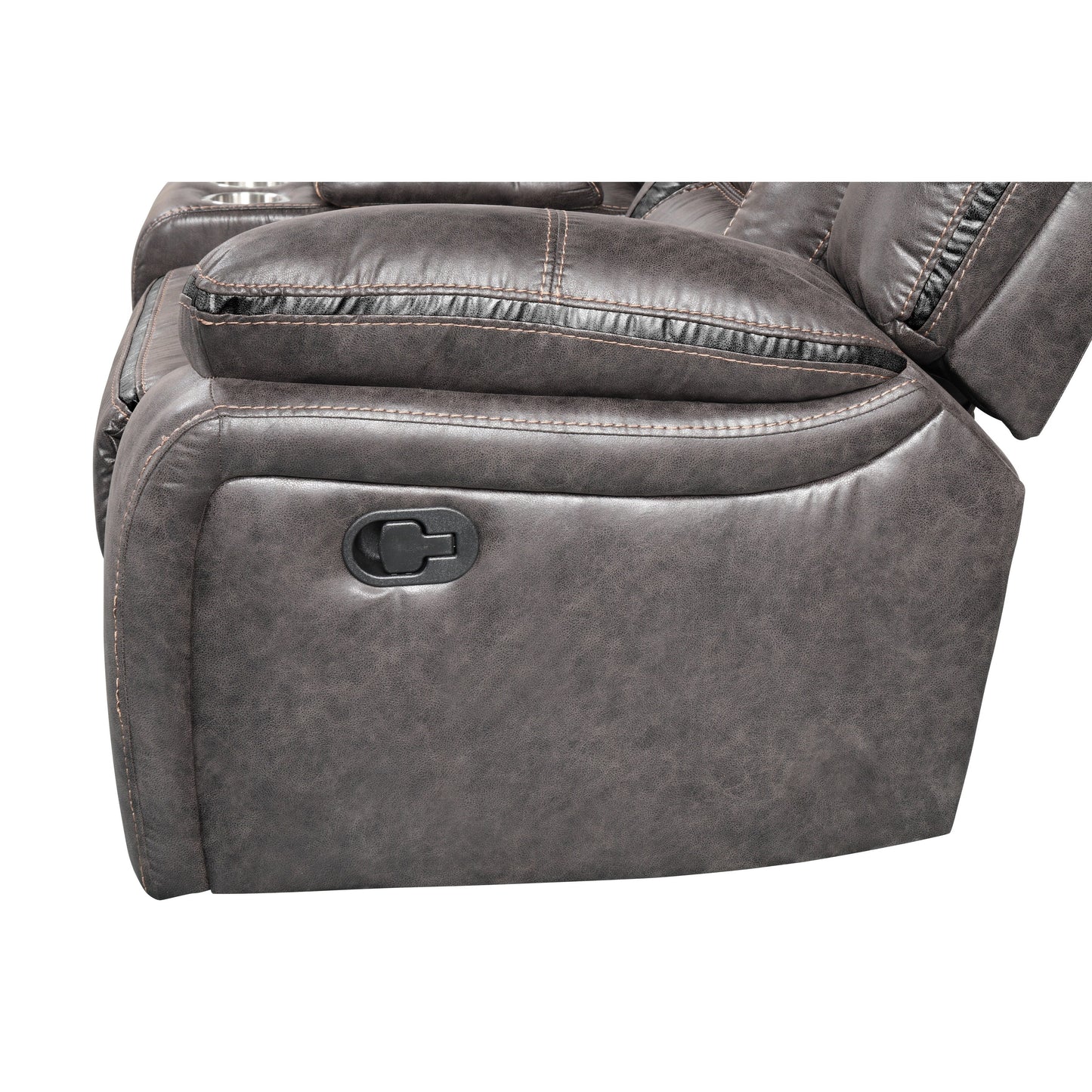 Roundhill Furniture Elkton Manual Motion Reclining Sofa with Storage Console