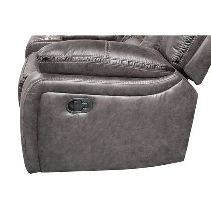Roundhill Furniture Elkton Manual Motion Reclining Sofa with Storage Console