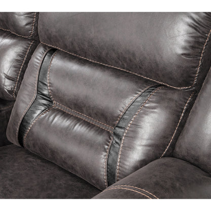Roundhill Furniture Elkton Manual Motion Reclining Sofa with Storage Console