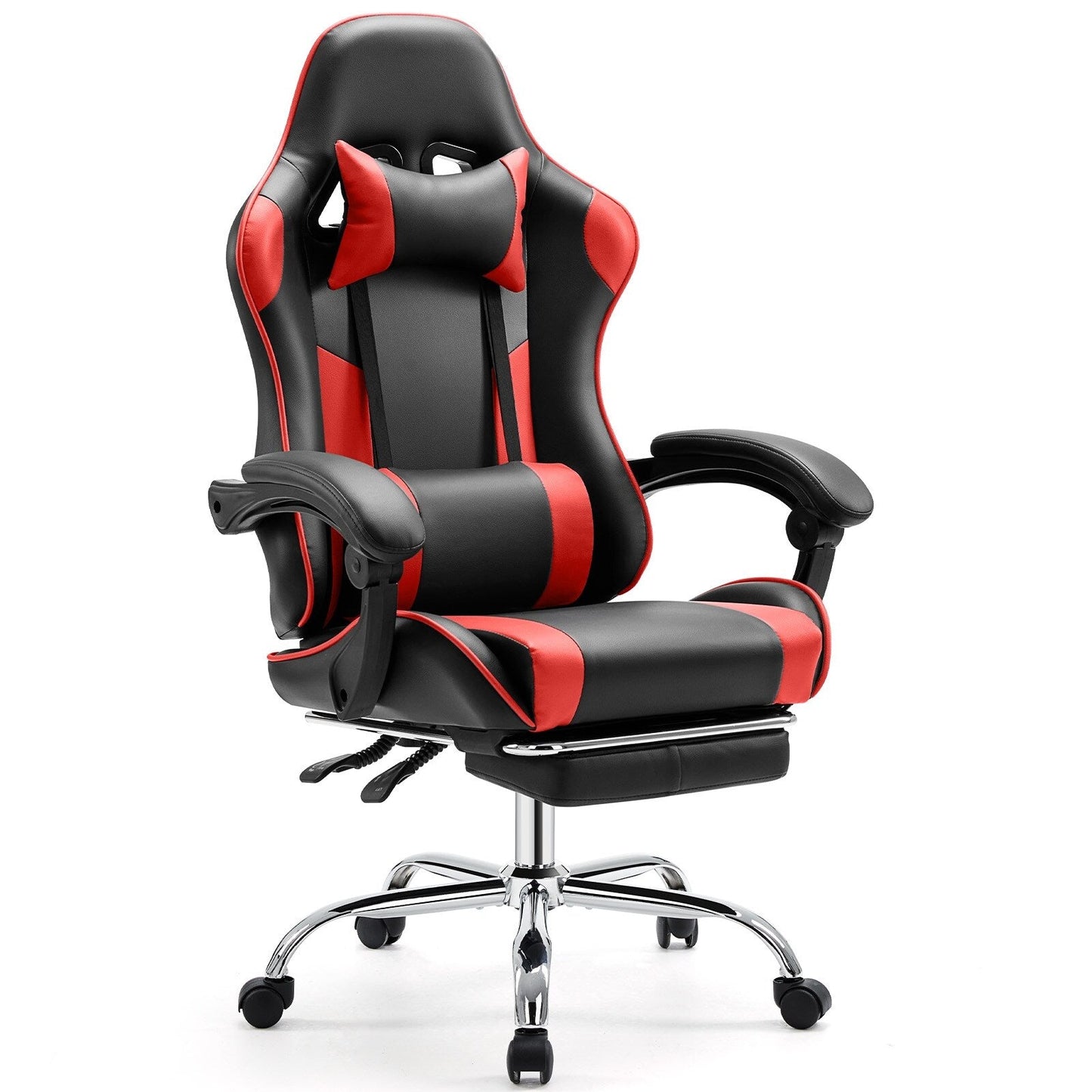 Ergonomic PU Leather 360Â° Swivel Gaming Recliner with Footrest, Headrest, Lumbar Support, Adjustable Height
