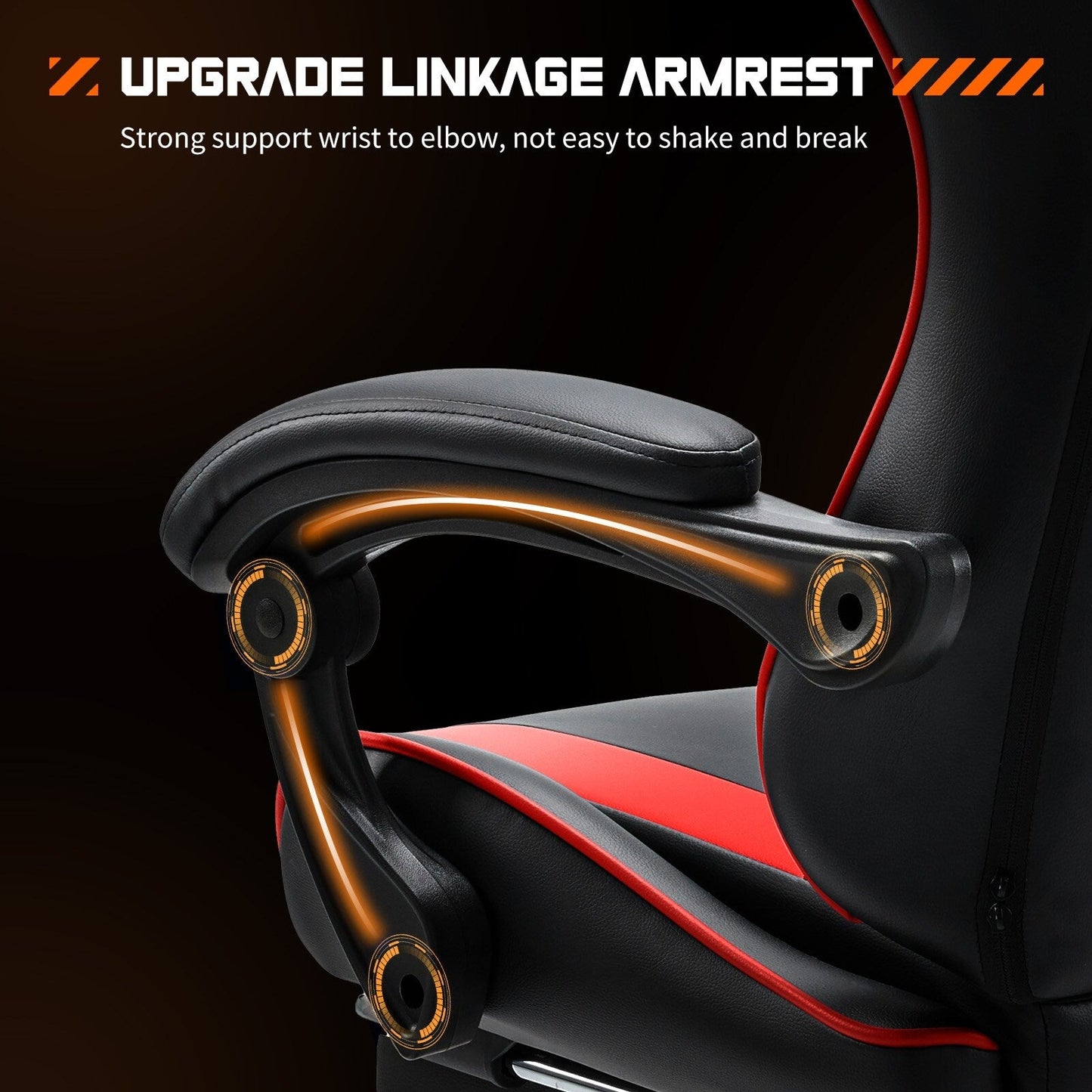 Ergonomic PU Leather 360Â° Swivel Gaming Recliner with Footrest, Headrest, Lumbar Support, Adjustable Height