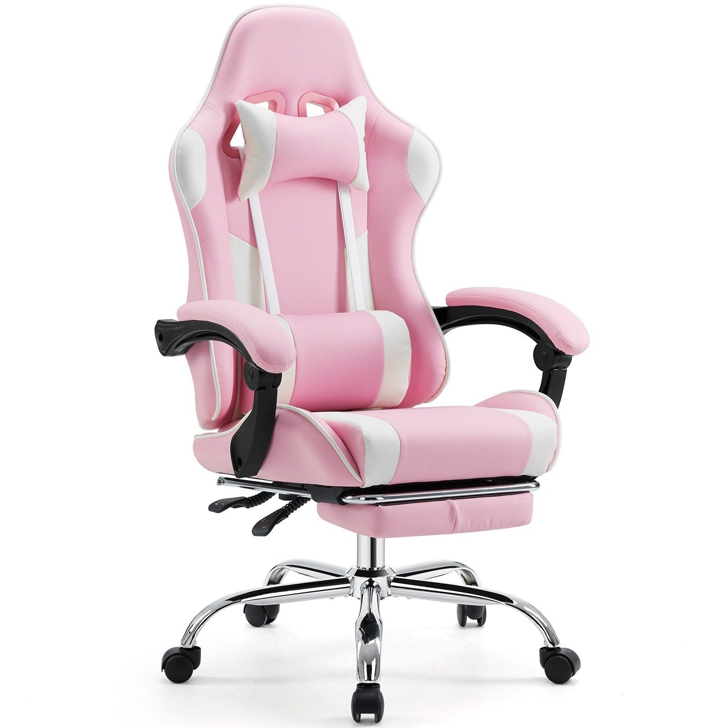 Ergonomic PU Leather 360Â° Swivel Gaming Recliner with Footrest, Headrest, Lumbar Support, Adjustable Height