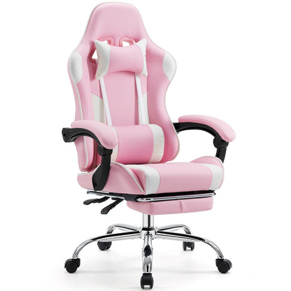 Ergonomic PU Leather 360Â° Swivel Gaming Recliner with Footrest, Headrest, Lumbar Support, Adjustable Height