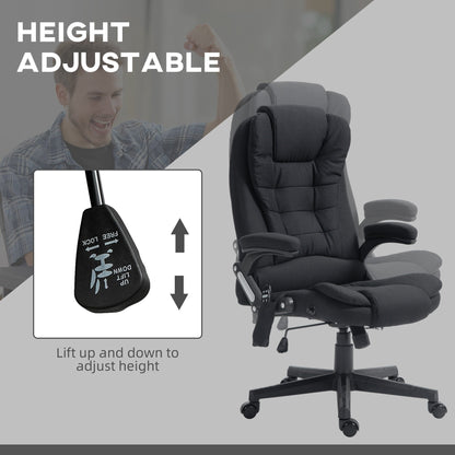 Ergonomic Vibration Massage Office Chair Adjustable Backrest Recliner Chair with 6 Massage Points and Lumbar Heating