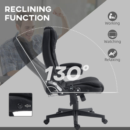 Ergonomic Vibration Massage Office Chair Adjustable Backrest Recliner Chair with 6 Massage Points and Lumbar Heating