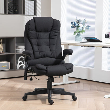 Ergonomic Vibration Massage Office Chair Adjustable Backrest Recliner Chair with 6 Massage Points and Lumbar Heating