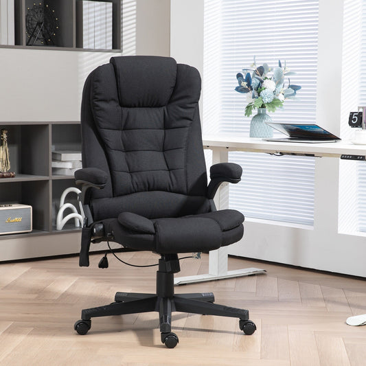 Ergonomic Vibration Massage Office Chair Adjustable Backrest Recliner Chair with 6 Massage Points and Lumbar Heating