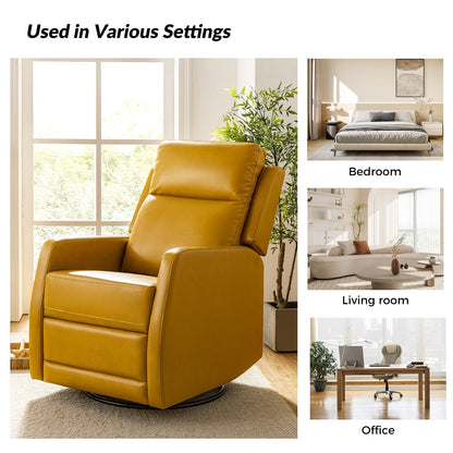 Esteban Modern Faux Leather Manual Rocking Swivel Recliner with Wingback Set of 2