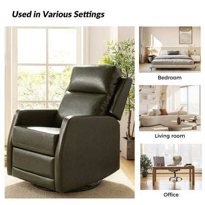 Esteban Modern Faux Leather Manual Rocking Swivel Recliner with Wingback Set of 2