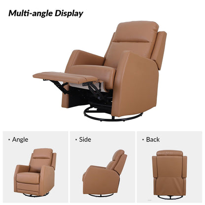 Esteban Modern Faux Leather Manual Rocking Swivel Recliner with Wingback Set of 2