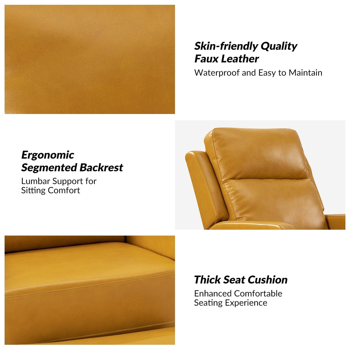 Esteban Modern Faux Leather Manual Rocking Swivel Recliner with Wingback Set of 2