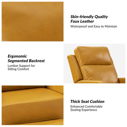 Esteban Modern Faux Leather Manual Rocking Swivel Recliner with Wingback Set of 2