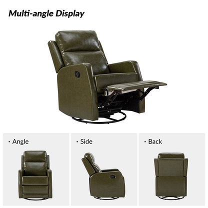 Esteban Modern Faux Leather Manual Rocking Swivel Recliner with Wingback Set of 2