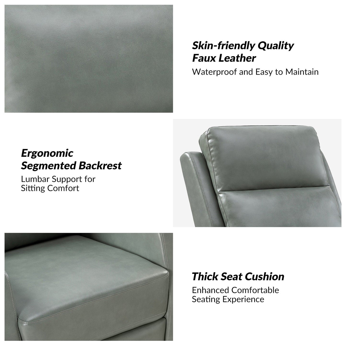 Esteban Modern Faux Leather Manual Rocking Swivel Recliner with Wingback Set of 2