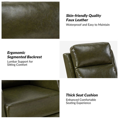 Esteban Modern Faux Leather Manual Rocking Swivel Recliner with Wingback Set of 2