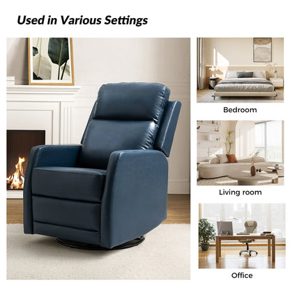 Esteban Modern Faux Leather Manual Rocking Swivel Recliner with Wingback Set of 2