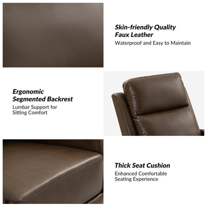 Esteban Modern Faux Leather Manual Rocking Swivel Recliner with Wingback Set of 2