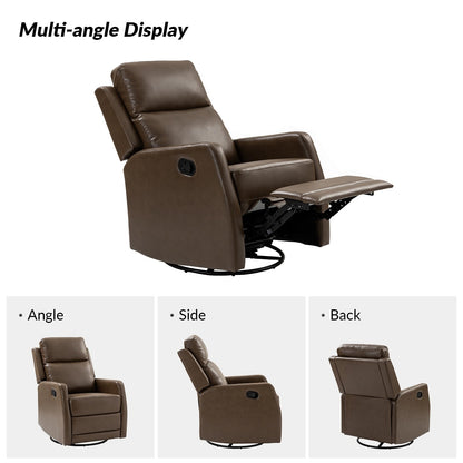 Esteban Modern Faux Leather Manual Rocking Swivel Recliner with Wingback Set of 2