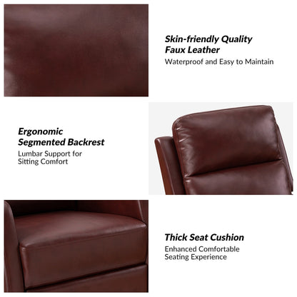 Esteban Modern Faux Leather Manual Rocking Swivel Recliner with Wingback Set of 2