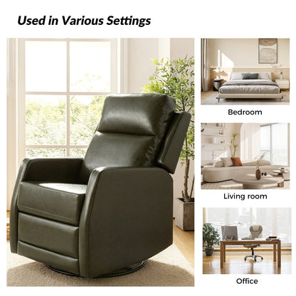 Esteban Modern Faux Leather Manual Rocking Swivel Recliner with Wingback
